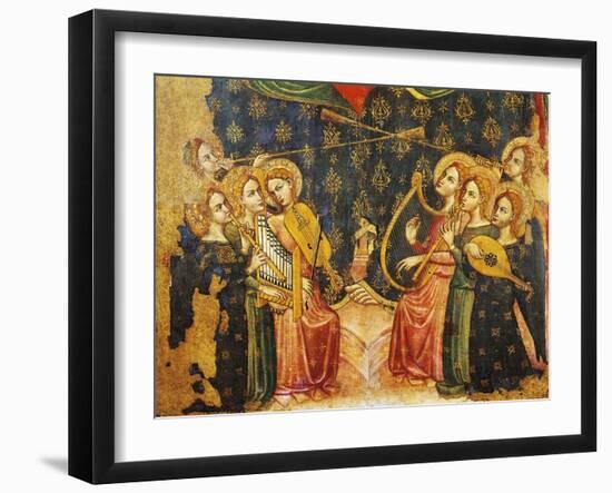 Angels with Instruments, Detail from Coronation of Virgin, Corleone Altarpiece-null-Framed Giclee Print