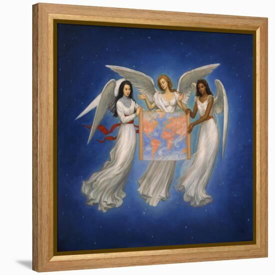 Angels with map-Edgar Jerins-Framed Premier Image Canvas