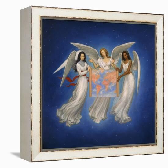 Angels with map-Edgar Jerins-Framed Premier Image Canvas