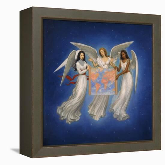 Angels with map-Edgar Jerins-Framed Premier Image Canvas