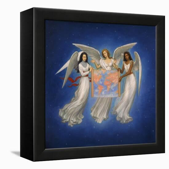 Angels with map-Edgar Jerins-Framed Premier Image Canvas