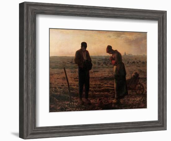 Angelus-Jean-François Millet-Framed Art Print