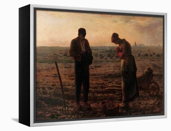 Angelus-Jean-François Millet-Framed Stretched Canvas