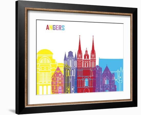 Angers Skyline Pop-paulrommer-Framed Art Print