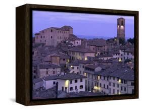 Anghiari at twilight, Vitaleta, Tuscany, Italy-Roland Gerth-Framed Premier Image Canvas