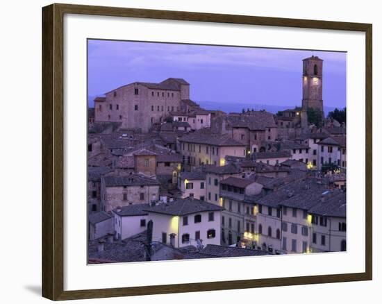 Anghiari at twilight, Vitaleta, Tuscany, Italy-Roland Gerth-Framed Photographic Print