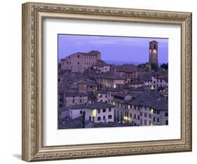 Anghiari at twilight, Vitaleta, Tuscany, Italy-Roland Gerth-Framed Photographic Print