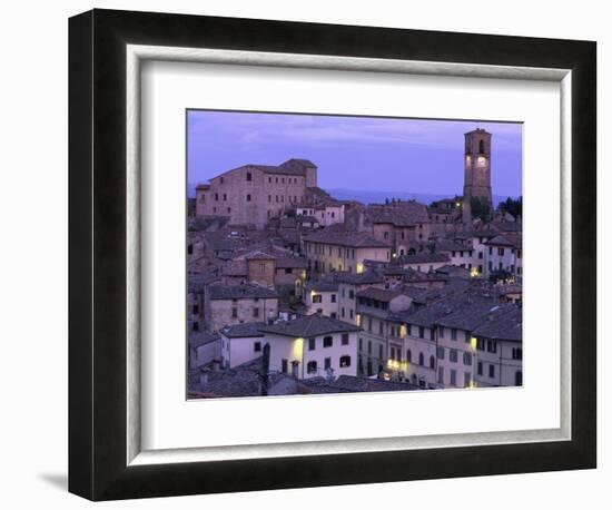 Anghiari at twilight, Vitaleta, Tuscany, Italy-Roland Gerth-Framed Photographic Print