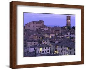 Anghiari at twilight, Vitaleta, Tuscany, Italy-Roland Gerth-Framed Photographic Print