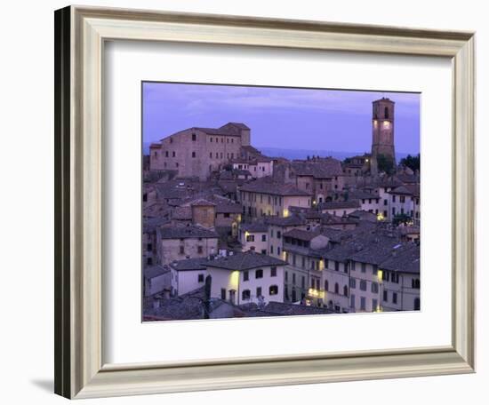 Anghiari at twilight, Vitaleta, Tuscany, Italy-Roland Gerth-Framed Photographic Print