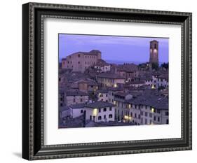 Anghiari at twilight, Vitaleta, Tuscany, Italy-Roland Gerth-Framed Photographic Print
