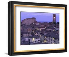 Anghiari at twilight, Vitaleta, Tuscany, Italy-Roland Gerth-Framed Photographic Print