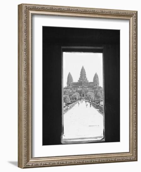 Angkor Wat Doorway View, Cambodia-Walter Bibikow-Framed Photographic Print