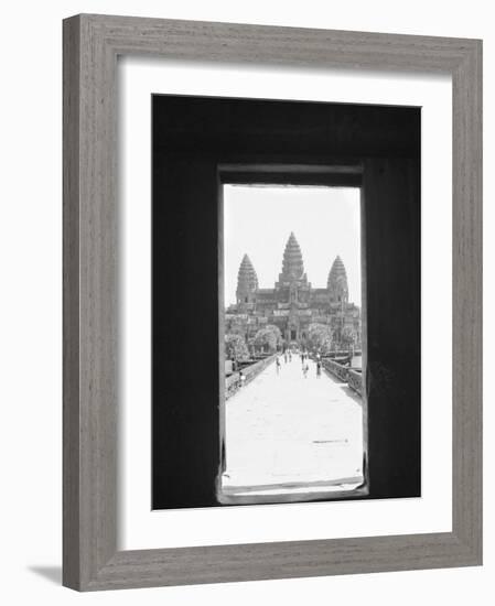 Angkor Wat Doorway View, Cambodia-Walter Bibikow-Framed Photographic Print