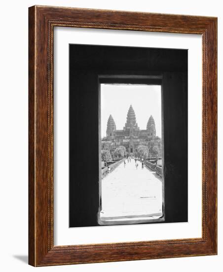 Angkor Wat Doorway View, Cambodia-Walter Bibikow-Framed Photographic Print