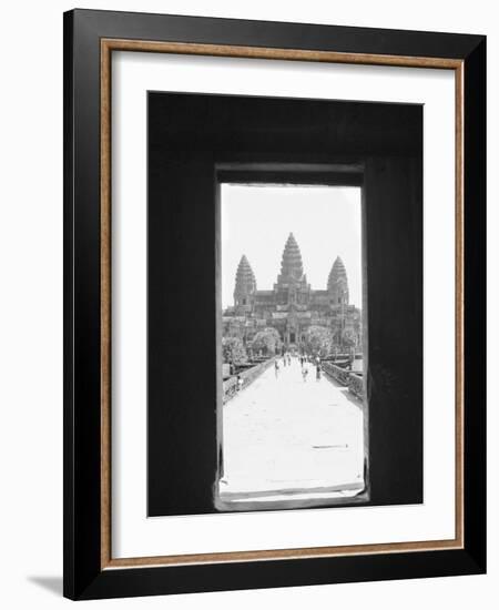 Angkor Wat Doorway View, Cambodia-Walter Bibikow-Framed Photographic Print