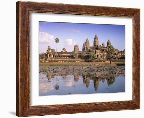 Angkor Wat Reflected in the Lake, Unesco World Heritage Site, Angkor, Siem Reap Province, Cambodia-Gavin Hellier-Framed Photographic Print