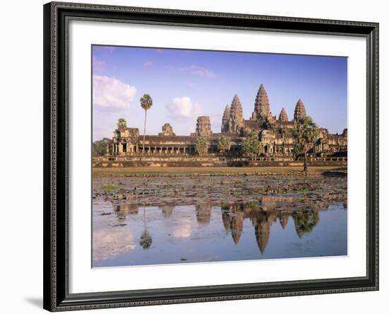 Angkor Wat Reflected in the Lake, Unesco World Heritage Site, Angkor, Siem Reap Province, Cambodia-Gavin Hellier-Framed Photographic Print