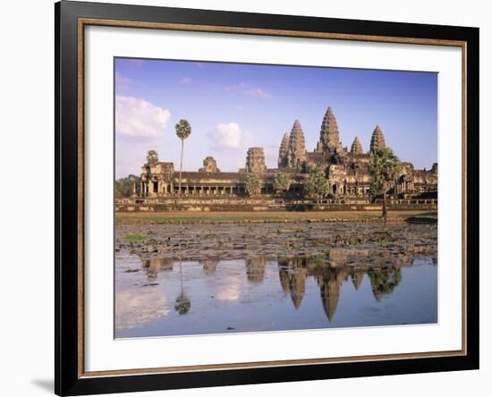 Angkor Wat Reflected in the Lake, Unesco World Heritage Site, Angkor, Siem Reap Province, Cambodia-Gavin Hellier-Framed Photographic Print