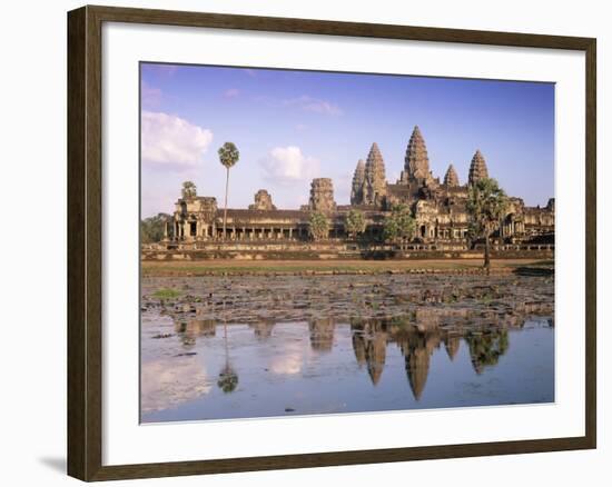 Angkor Wat Reflected in the Lake, Unesco World Heritage Site, Angkor, Siem Reap Province, Cambodia-Gavin Hellier-Framed Photographic Print