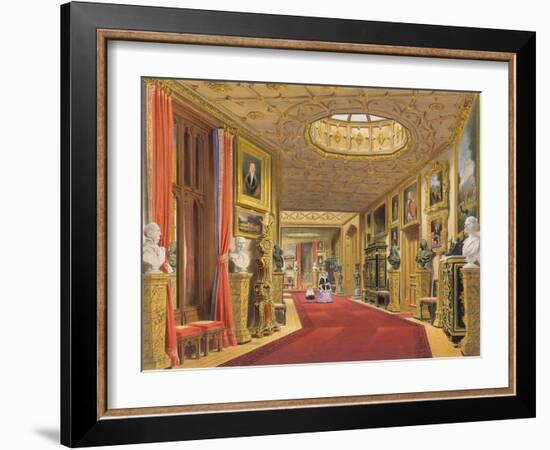 Angle of the East Corridor, Windsor Castle, from 'Windsor and its Surrounding Scenery', 1838-James Baker Pyne-Framed Giclee Print