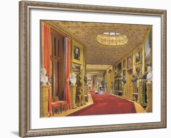 Angle of the East Corridor, Windsor Castle, from 'Windsor and its Surrounding Scenery', 1838-James Baker Pyne-Framed Giclee Print