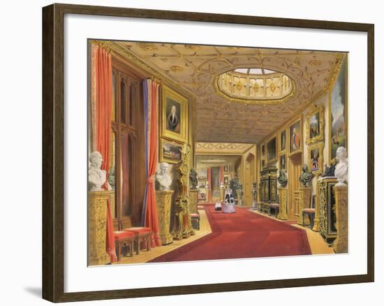 Angle of the East Corridor, Windsor Castle, from 'Windsor and its Surrounding Scenery', 1838-James Baker Pyne-Framed Giclee Print