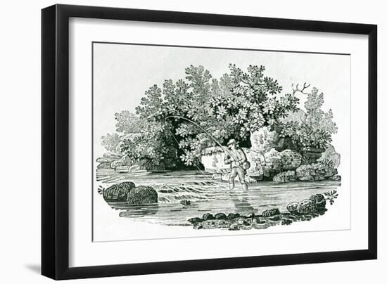 Angler in a River Pool-Thomas Bewick-Framed Giclee Print