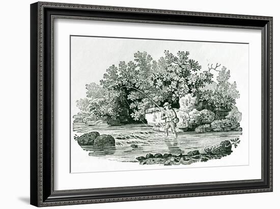 Angler in a River Pool-Thomas Bewick-Framed Giclee Print