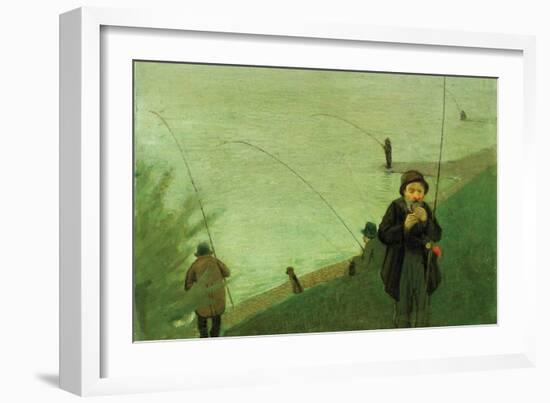 Anglers On The Rhine-Auguste Macke-Framed Art Print