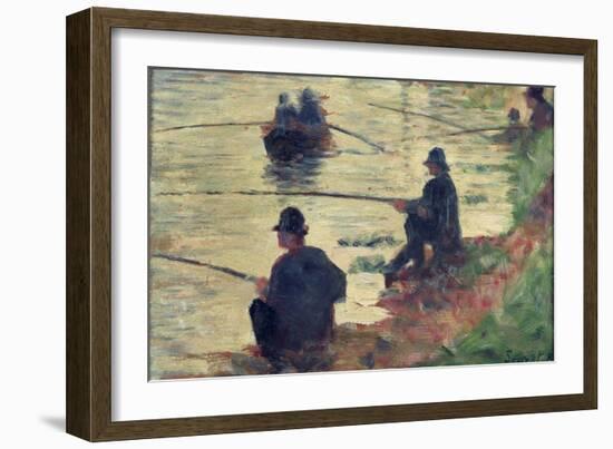 Anglers, Study for "La Grande Jatte", 1883-Georges Seurat-Framed Giclee Print