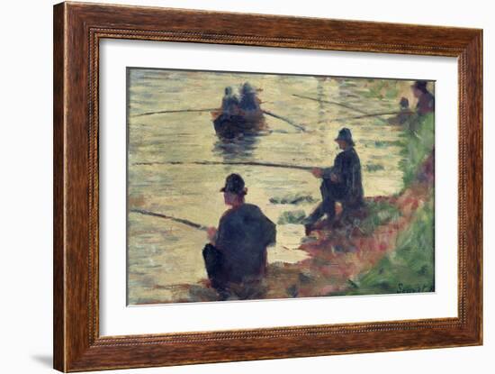 Anglers, Study for "La Grande Jatte", 1883-Georges Seurat-Framed Giclee Print