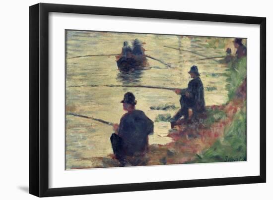 Anglers, Study for "La Grande Jatte", 1883-Georges Seurat-Framed Giclee Print