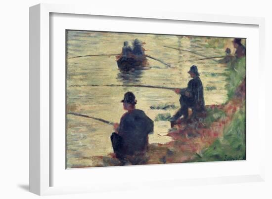 Anglers, Study for "La Grande Jatte", 1883-Georges Seurat-Framed Giclee Print