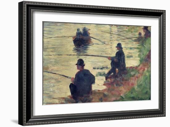 Anglers, Study for "La Grande Jatte", 1883-Georges Seurat-Framed Giclee Print