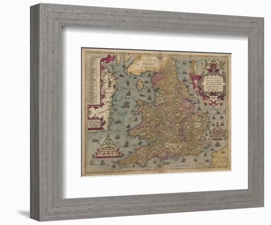 Anglia: England and Wales, 1579-Christopher Saxton-Framed Giclee Print