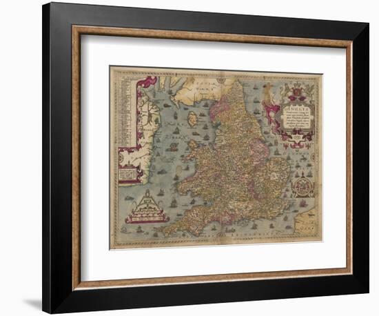 Anglia: England and Wales, 1579-Christopher Saxton-Framed Giclee Print