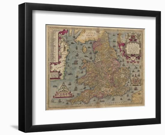 Anglia: England and Wales, 1579-Christopher Saxton-Framed Giclee Print