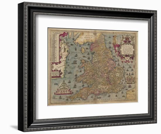 Anglia: England and Wales, 1579-Christopher Saxton-Framed Giclee Print