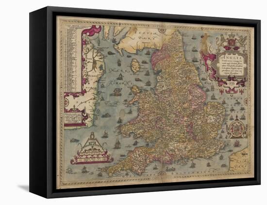 Anglia: England and Wales, 1579-Christopher Saxton-Framed Premier Image Canvas