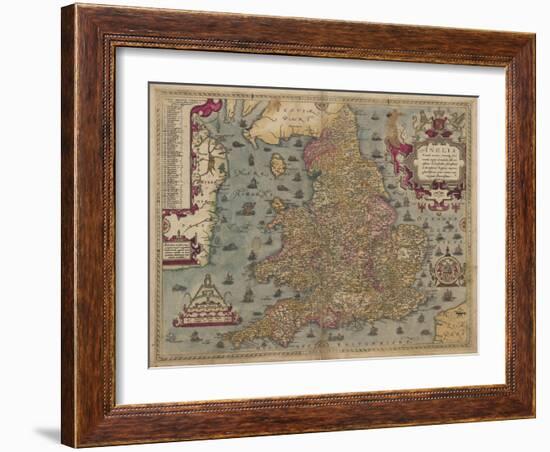 Anglia: England and Wales, 1579-Christopher Saxton-Framed Giclee Print