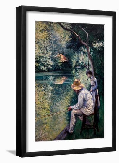 Angling, 1878 (Oil on Canvas)-Gustave Caillebotte-Framed Giclee Print