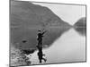 Angling at Llyn Dinas-null-Mounted Photographic Print