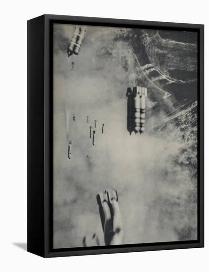 Anglo-American Incendiary Bombs Fall on Hamburg, 1942-45-null-Framed Premier Image Canvas