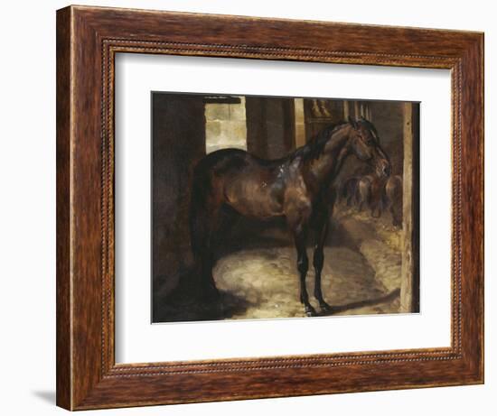 Anglo-Arabian Stallion in the Imperial Stables at Versailles-Théodore Géricault-Framed Giclee Print