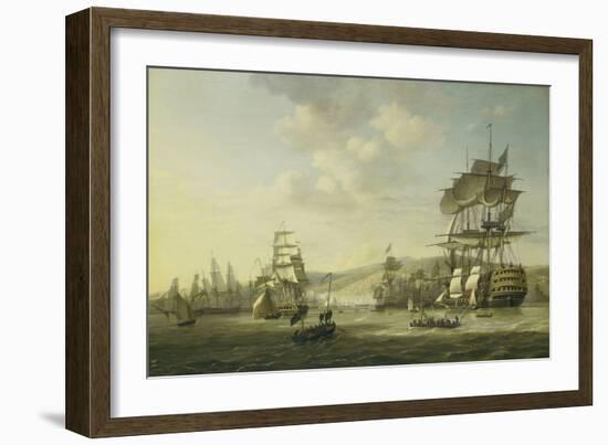 Anglo-Dutch Fleet in the Bay of Algiers-Nicolaas Baur-Framed Art Print