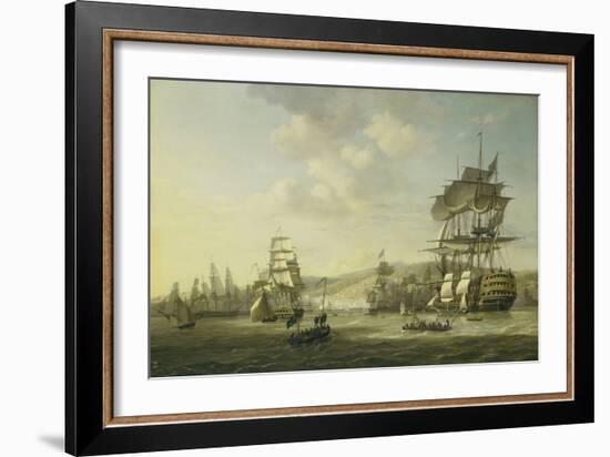 Anglo-Dutch Fleet in the Bay of Algiers-Nicolaas Baur-Framed Art Print