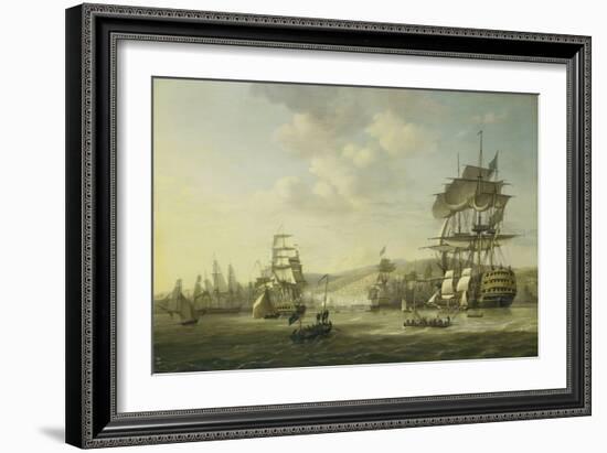 Anglo-Dutch Fleet in the Bay of Algiers-Nicolaas Baur-Framed Art Print