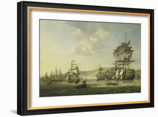 Anglo-Dutch Fleet in the Bay of Algiers-Nicolaas Baur-Framed Art Print