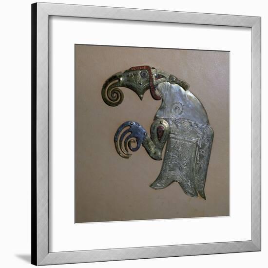 Anglo-Saxon bird ornament from the Sutton-Hoo ship burial. Artist: Unknown-Unknown-Framed Giclee Print